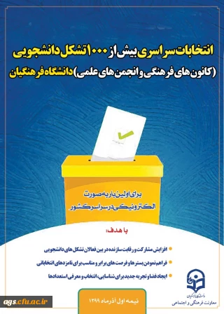 ثبت نام کاندیداتوری انتخابات کانون های فرهنگی و انجمن های علمی