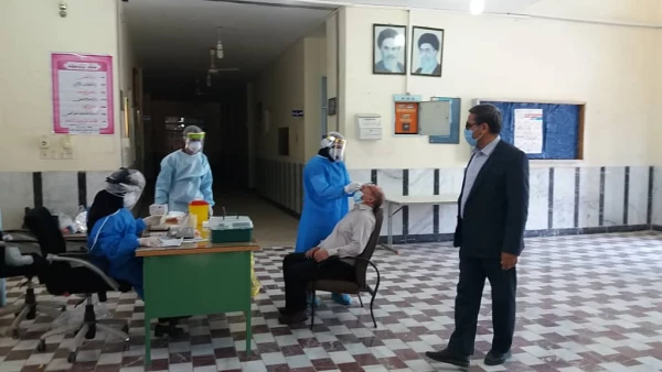 غربالگری و انجام تست کرونا کارکنان دانشگاه فرهنگیان بهبهان 2